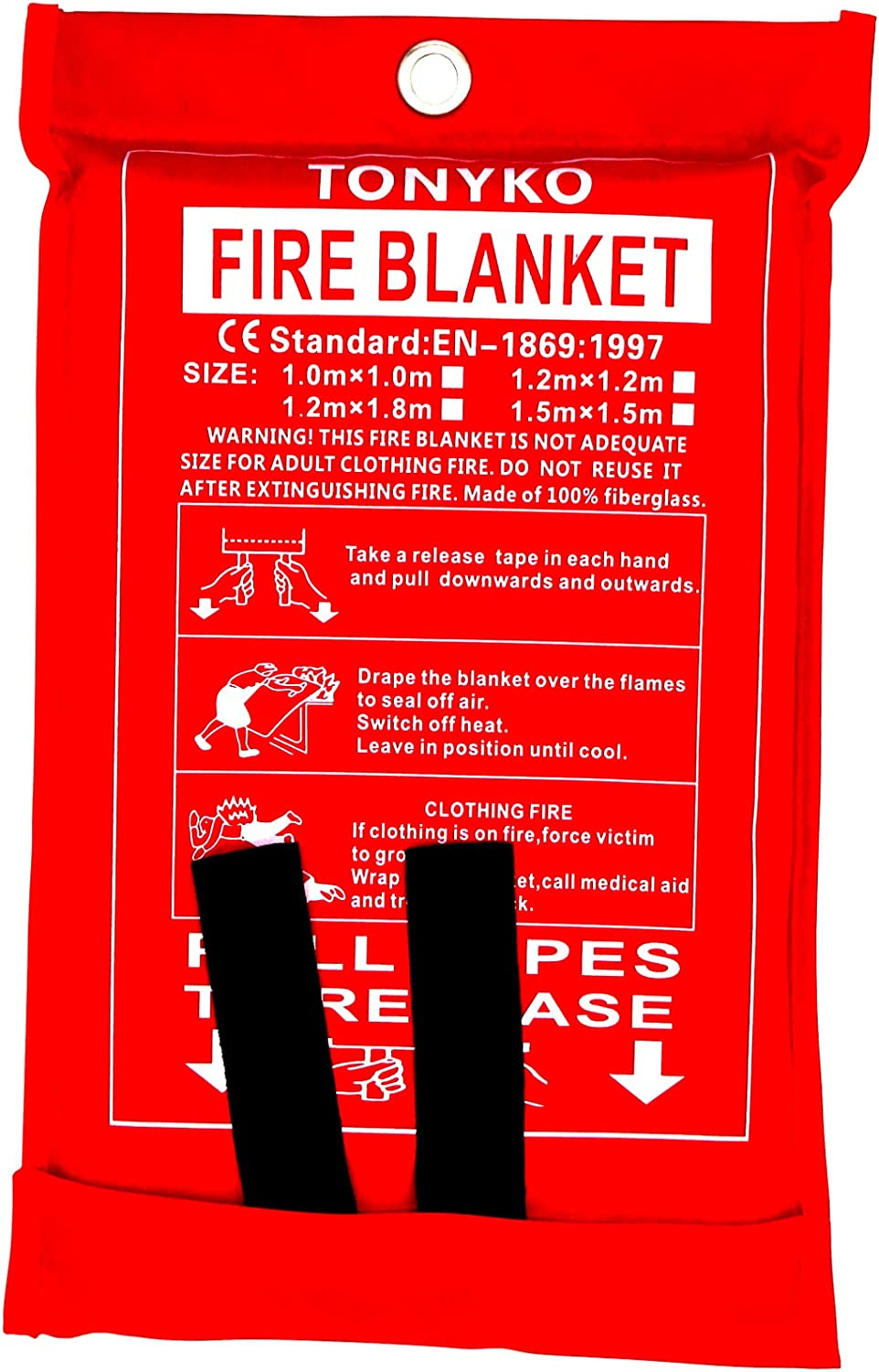 Fiberglass Fire Blanket for Emergency Surival, Flame Retardant Protection and Heat Insulation with Various Sizes